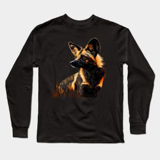 African Wild Dog Long Sleeve T-Shirt